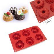 6 Cavity Silicone Mold Mini Bundt Savarin Cake Muffin Chocolate Baking Pan Mould