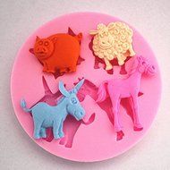 Longzang Small Animals Silicone Mold Sugar Craft DIY Gumpaste Cake Decorating Clay