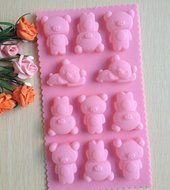 HSE 1PCS cute lovely bear shape Muffin Sweet Candy Jelly fondant Cake chocolate Mold Silicone tool Baking Pan