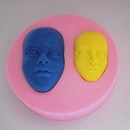 Longzang Small Face Silicone Mold Sugar Craft DIY Gumpaste Cake Decorating Clay