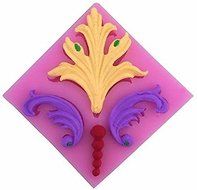 Baroque Designs 4 Cavity Silicone Mold for Fondant, Gum Paste, Chocolate, Crafts