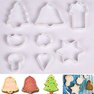 Cookie Christmas Cutter Plastic Bell Tree Star Cake Mold Fondant Baking Mould 8PCS shopping N2