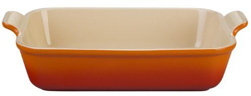 Le Creuset Heritage Flame Stoneware Rectangular Baking Dish, 4 Quart