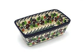 Polish Pottery Baker - Mini Loaf Pan - Burgundy Berry Green