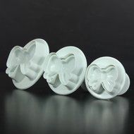 Fondant Icing Cutter Tools 3Pcs/Set Butterfly knotSilicone Bowknot Plunger Sugar craft Cake Cookies Decorating... N3