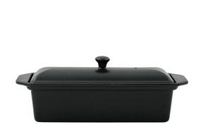 Le chasseur cast iron rectangular terrine: 1 3/8 quart 12 1/2 x 4 1/3 X 4 3/4 Black