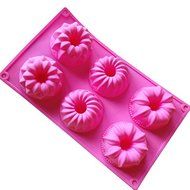 6 Circle Hole Shape Chocolate Silicone Cake Mold Baking Decoration Pan 11.6"x6.8"x1.3" Color At Random