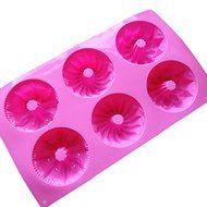 6 Circle Hole Shape Chocolate Silicone Cake Mold Baking Decoration Pan 11.6"x6.8"x1.3" Color At Random N2