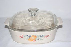 2 PIECE SET - Corning Ware ABUNDANCE 2 Liter Covered Casserole Baking Dish