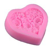 Heart Shape Rose Flower Silicone Mould Polymer Clay Sugar Craft Cake Decorating