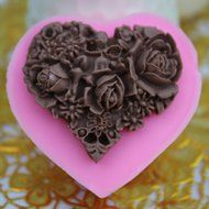 Heart Shape Rose Flower Silicone Mould Polymer Clay Sugar Craft Cake Decorating N2