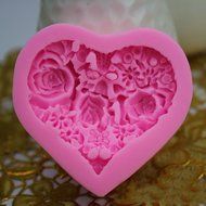 Heart Shape Rose Flower Silicone Mould Polymer Clay Sugar Craft Cake Decorating N3