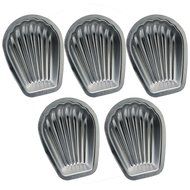 Lariy 5 Pcs Madeleine Cookie Pan French Shell Cake Mold Aluminum Baking Pan Tool