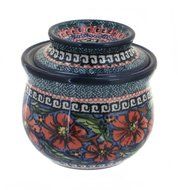 Polish Pottery Jungle Flower French Butter Dish