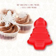 inkint 6pcs/set Silicone Christmas Cake Mold Chocolate Pudding Making Mold Christmas Tree Snowman Santa Claus... N5
