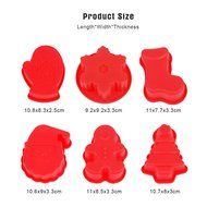 inkint 6pcs/set Silicone Christmas Cake Mold Chocolate Pudding Making Mold Christmas Tree Snowman Santa Claus... N7