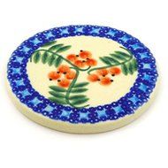 Ceramika Bona H2519G Polish Pottery Ceramic Coaster Hand Painted, 3-Inch
