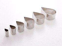 EURO TINS 1-inch Deep Clematis Montana Petal Shape Leaf Steel Cookie Cake Cutter, Set of 6 N3