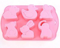 HSE Silicon Cartoon Animal Cake Mold 6 Hole N2
