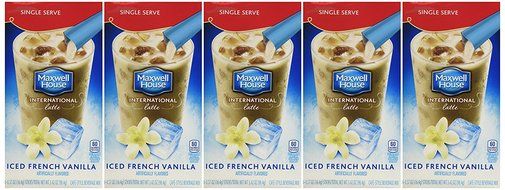 Maxwell House International Cafe Iced Latte Cafe-Style Beverage Mix, Single Serve Packets, French Vanilla 6 ea...