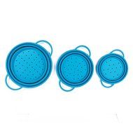 Silicone Collapsible Colanders Strainer Set (Blue) #L #M #S N4