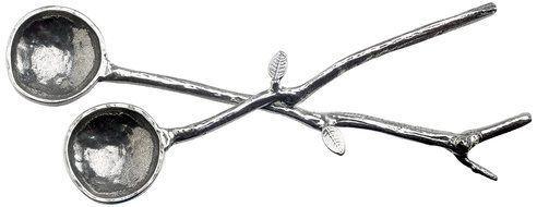 Crosby &amp; Taylor Pewter Twig Spoons, Set of 2