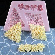 QINF 3D Three Holes Flowers Shaped Silicone Mold Fondant Molds Sugar Craft Tools Chocolate Mould For Cakes