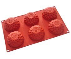 FOUR-C Silicone Baking Molds Flower Cake Bakeware Kitchen Supplies Color Purplish Red N2