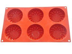 FOUR-C Silicone Baking Molds Flower Cake Bakeware Kitchen Supplies Color Purplish Red N3