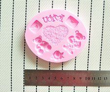 Martha Art Craft - Sugarcraft Decorating Kit High Quality Bear and Love Fondant Molds Silicone Silicone Cake Mold... N3