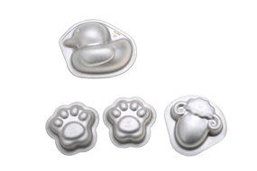 Ducks Sheep and Cat Paw Print Cartoon Cake Mold Baking Pan for Child Set 6 N4