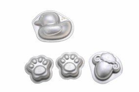 Ducks Sheep and Cat Paw Print Cartoon Cake Mold Baking Pan for Child Set 6 N5
