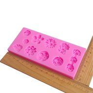 Yunko 12 Mini Flower Shapes DIY Silicone Mould Cake Decorations Decorating Fondant Sugar Craft Molds N2