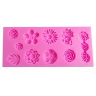 Yunko 12 Mini Flower Shapes DIY Silicone Mould Cake Decorations Decorating Fondant Sugar Craft Molds N3