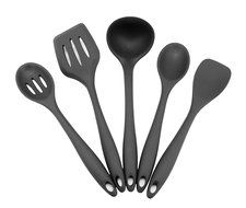 Joyoldelf 5 Piece Premium Silicone Kitchen Baking Set - Spatulas, Spoons &amp; Turner - Heat Resistant Cooking Utensil...