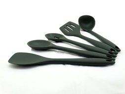 Joyoldelf 5 Piece Premium Silicone Kitchen Baking Set - Spatulas, Spoons &amp; Turner - Heat Resistant Cooking Utensil... N2
