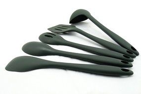 Joyoldelf 5 Piece Premium Silicone Kitchen Baking Set - Spatulas, Spoons &amp; Turner - Heat Resistant Cooking Utensil... N3