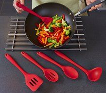 Joyoldelf 5 Piece Premium Silicone Kitchen Baking Set - Spatulas, Spoons &amp; Turner - Heat Resistant Cooking Utensil... N9