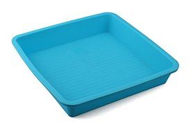 Blue 9-inch Square shape Platinum Silicone Cake mold