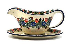 Polish Pottery Gravy Boat - Garden Party