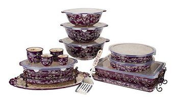 Temp-tations Floral Lace 18-pc Bake and Serve Set