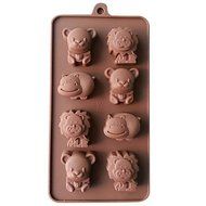 QINF Silicone Lion,Cow&amp;Bear Chocolate Molds Jelly Ice Molds Candy Cake Mould Bakeware