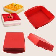 IC ICLOVER Food Grade Silicone Solutions 7.3*1.6 inch Square Cake Pan , Food Grade Silicone Square Bread Cake... N2
