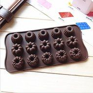 15 Flowers Shape Diy Silicone Cake Mold Ice Chocolate Decorating Mould Kitchen Cooking Bakware Tools