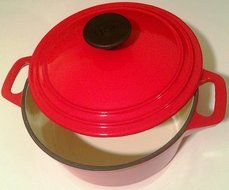 Grand Gourmet Cast Iron 3 Qt Covered Casserole Red N2