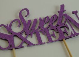 All About Details Purple Sweet-sixteen Cake Topper N2