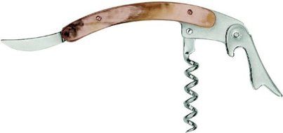 Consigli Corkscrew with Bovine Horn Handle Salad Set, Brown