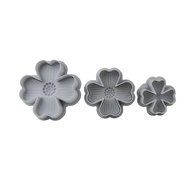 DUFUSTORE 3PCS/SET Flower Shape Cake Sugarcraft Plunger Decoration Tool Mold Mould