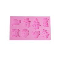 Holdding Christmas Fondant Cake Silicone Mold for DIY Cake Decorating including model of Trees Snowmen and Santa...