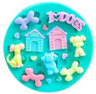 Chariot trading - Easy to clean soft silicone house and dog mold,Fondant Cake